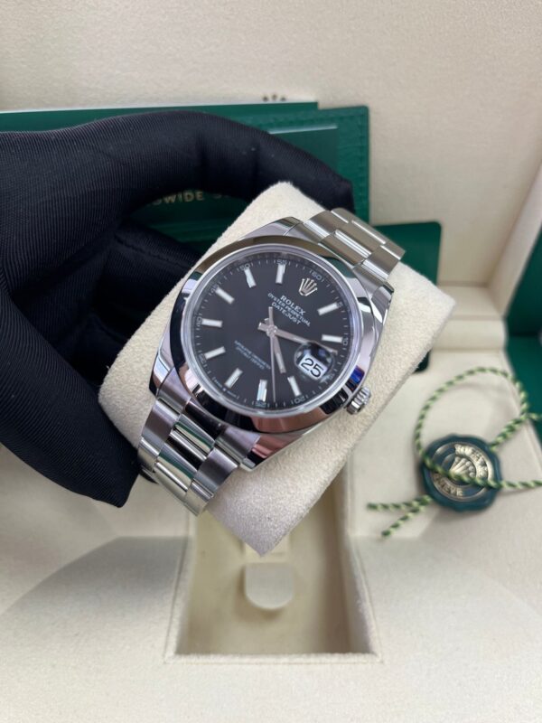 Rolex Datejust 41 Stainless Steel & White Gold - Black Index Dial - Smooth Bezel (Ref# 126300) - Image 3