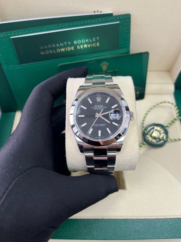 Rolex Datejust 41 Stainless Steel & White Gold - Black Index Dial - Smooth Bezel (Ref# 126300) - Image 2