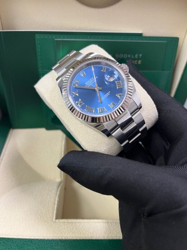 Rolex Datejust 41 Stainless Steel & White Gold Blue Roman Dial Oyster 126334 - Image 8