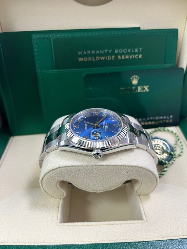 Rolex Datejust 41 Stainless Steel & White Gold Blue Roman Dial Oyster 126334 - Image 6