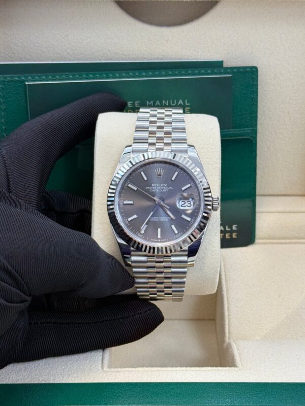 Rolex Datejust 41/ Stainless Steel & White Gold/ Dark Rhodium Index Dial/ Jubilee Bracelet (Ref# 126334) - Image 8