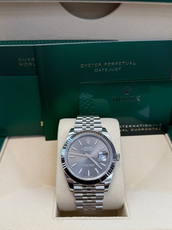 Rolex Datejust 41/ Stainless Steel & White Gold/ Dark Rhodium Index Dial/ Jubilee Bracelet (Ref# 126334) - Image 12