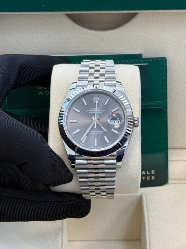 Rolex Datejust 41/ Stainless Steel & White Gold/ Dark Rhodium Index Dial/ Jubilee Bracelet (Ref# 126334) - Image 11