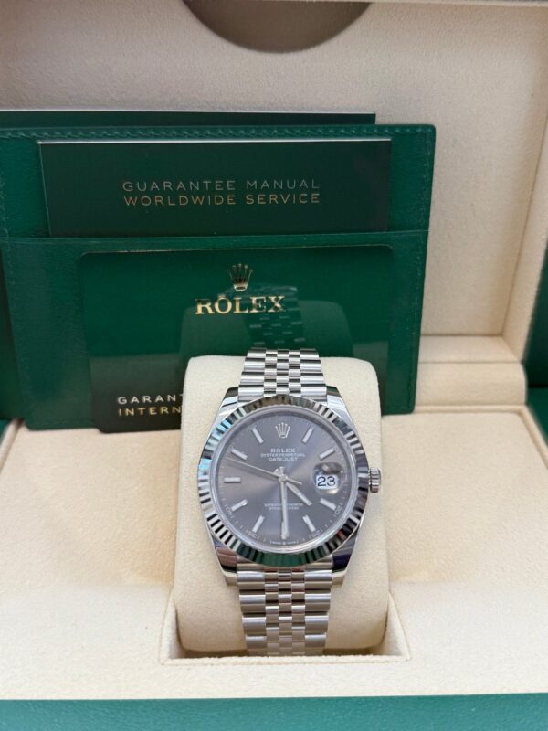 Rolex Datejust 41/ Stainless Steel & White Gold/ Dark Rhodium Index Dial/ Jubilee Bracelet (Ref# 126334) - Image 3