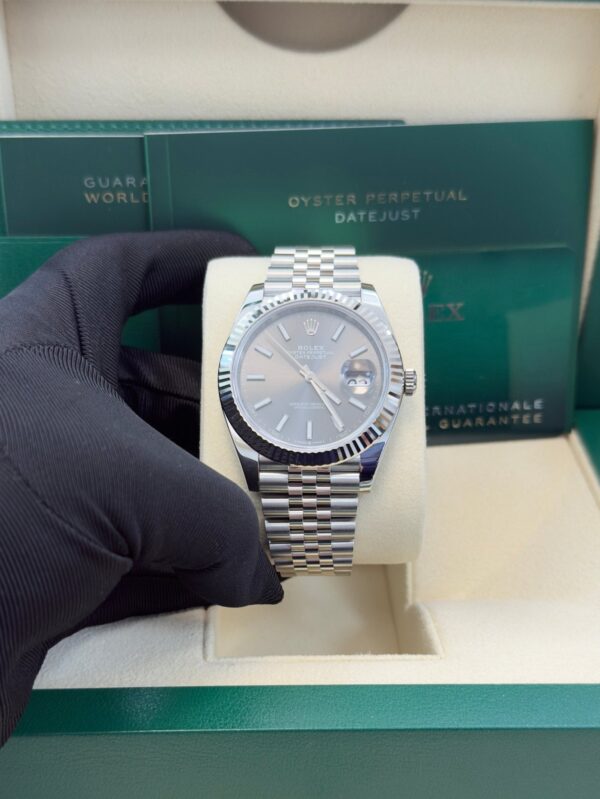Rolex Datejust 41/ Stainless Steel & White Gold/ Dark Rhodium Index Dial/ Jubilee Bracelet (Ref# 126334) - Image 4