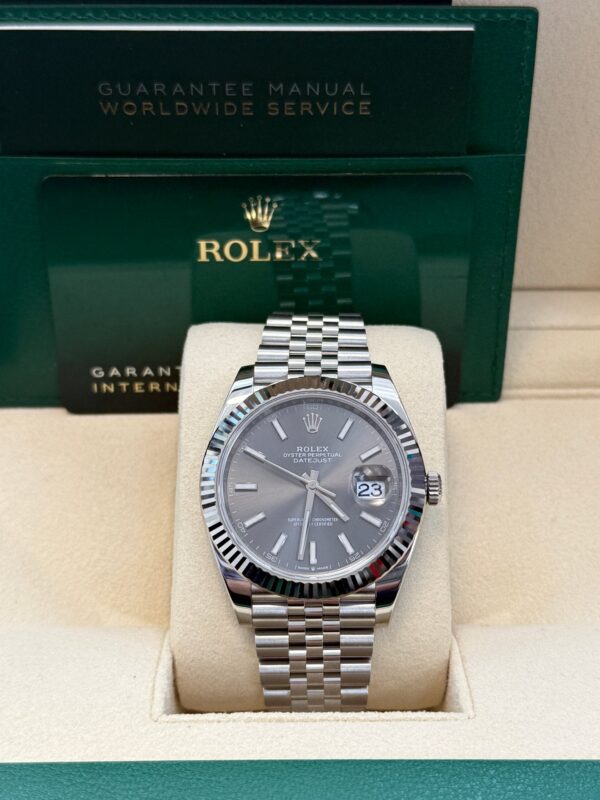 Rolex Datejust 41/ Stainless Steel & White Gold/ Dark Rhodium Index Dial/ Jubilee Bracelet (Ref# 126334) - Image 19