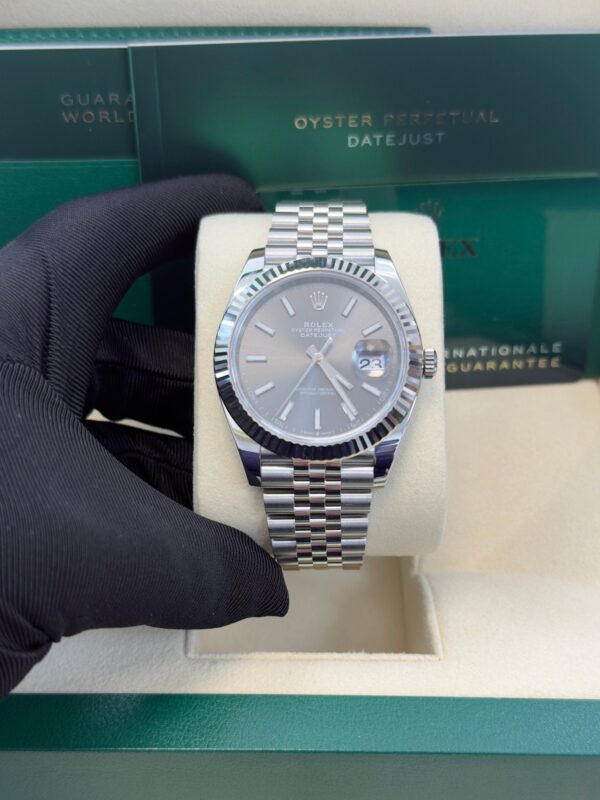 Rolex Datejust 41/ Stainless Steel & White Gold/ Dark Rhodium Index Dial/ Jubilee Bracelet (Ref# 126334) - Image 14