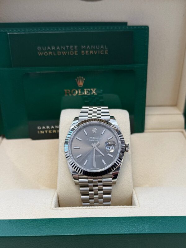 Rolex Datejust 41/ Stainless Steel & White Gold/ Dark Rhodium Index Dial/ Jubilee Bracelet (Ref# 126334) - Image 2