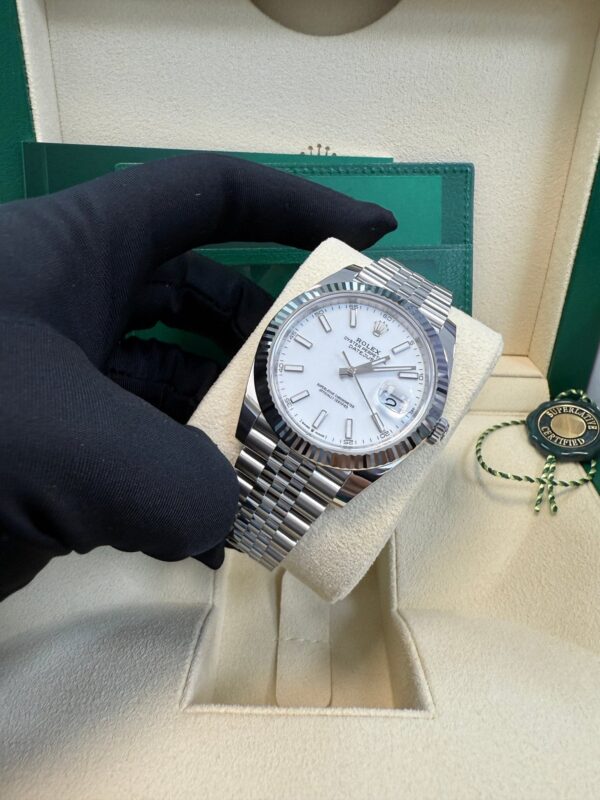 Rolex Datejust 41/ Stainless Steel & White Gold/ White Index Dial/ Fluted Bezel/ Jubilee Bracelet (Ref# 126334) - Image 2