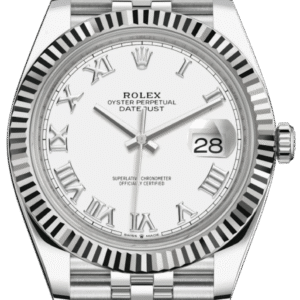 Rolex Datejust 41/ Stainless Steel/ White Roman Dial/ Fluted Bezel/ Jubilee Bracelet (Ref# 126334)