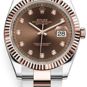 Rolex Datejust 41 Steel and Everose Rolesor Chocolate Diamond Dial Oyster Bracelet 126331