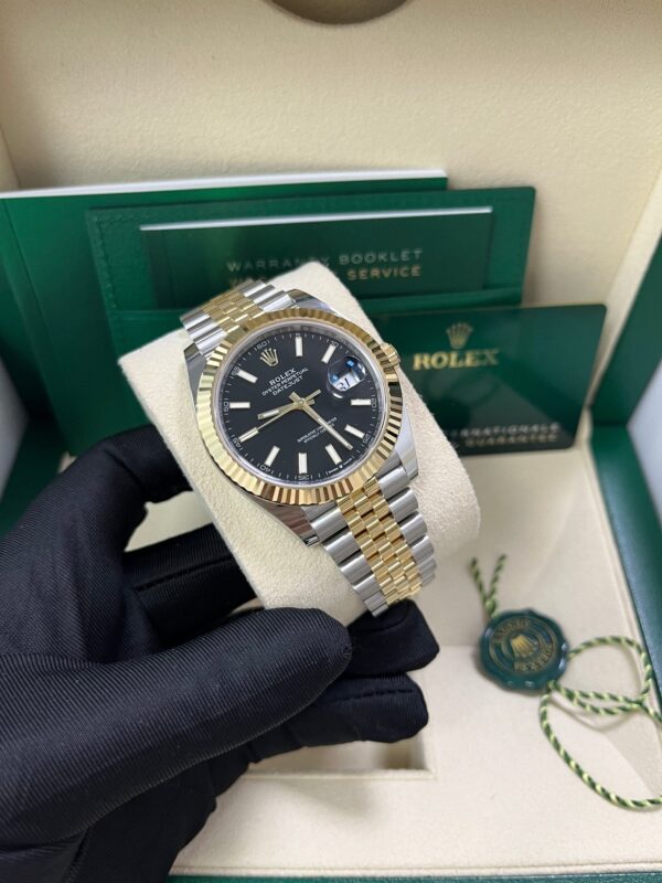 Rolex Datejust 41 Steel and Yellow Gold Fluted Bezel Black Index Dial Jubilee Bracelet 126333 - Image 11