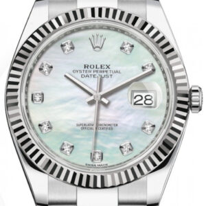 Rolex Datejust 41/ Two-Tone 18k White Gold & Steel/ Mother of Pearl Diamond Dial/ Oyster Bracelet (Ref# 126334)