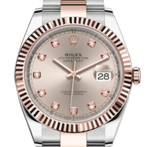 Rolex Datejust 41 Two-Tone Stainless Steel and Rose Gold/ Sundust Diamond Dial/ Fluted Bezel/ Oyster Bracelet (Ref#126331)