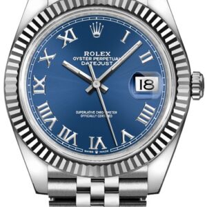 Rolex Datejust 41 Two-Tone White Gold & Steel - Blue Roman Dial - Fluted Bezel (Ref# 126334)