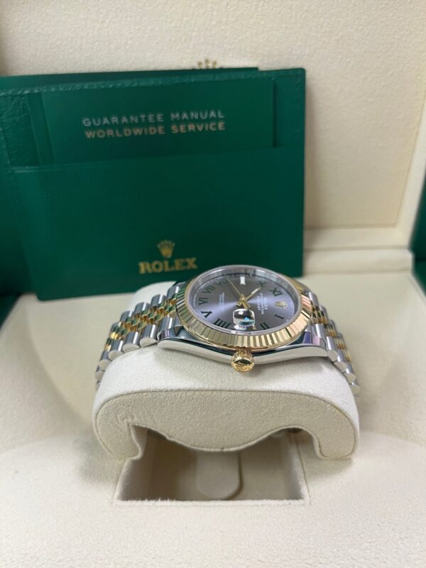 Rolex Datejust 41 Two-Tone Yellow Gold & Stainless Steel - Grey Slate Roman Wimbledon Dial - Fluted Bezel - Jubilee Bracelet (Ref# 126333) - Image 6