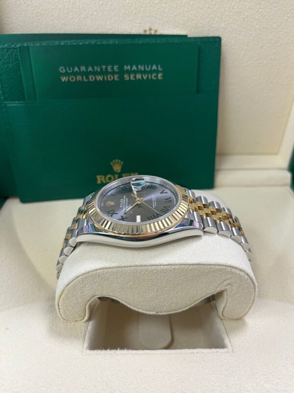 Rolex Datejust 41 Two-Tone Yellow Gold & Stainless Steel - Grey Slate Roman Wimbledon Dial - Fluted Bezel - Jubilee Bracelet (Ref# 126333) - Image 5