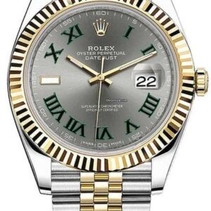 Rolex Datejust 41 Two-Tone Yellow Gold & Stainless Steel - Grey Slate Roman Wimbledon Dial - Fluted Bezel - Jubilee Bracelet (Ref# 126333)