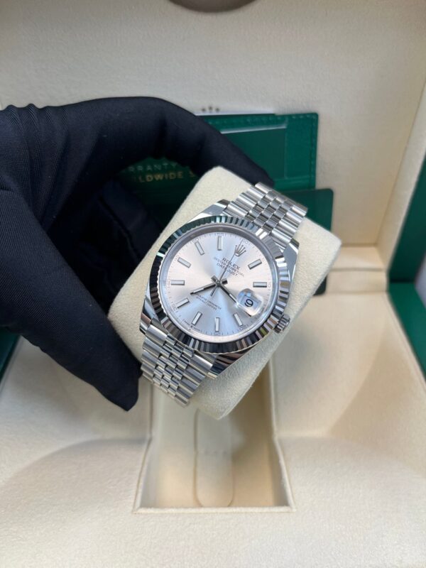 Rolex Datejust 41 White Gold and Steel Silver Index Fluted Bezel (Ref#126334) - Image 2