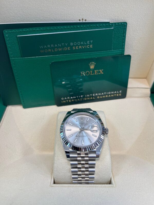 Rolex Datejust 41 White Gold and Steel Silver Index Fluted Bezel (Ref#126334) - Image 6