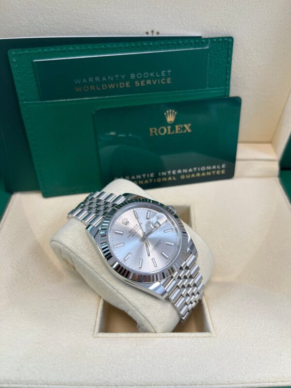Rolex Datejust 41 White Gold and Steel Silver Index Fluted Bezel (Ref#126334) - Image 8