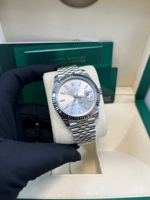Rolex Datejust 41 White Gold and Steel Silver Index Fluted Bezel (Ref#126334) - Image 13
