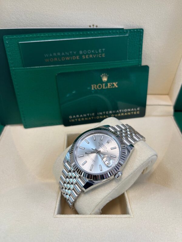 Rolex Datejust 41 White Gold and Steel Silver Index Fluted Bezel (Ref#126334) - Image 9