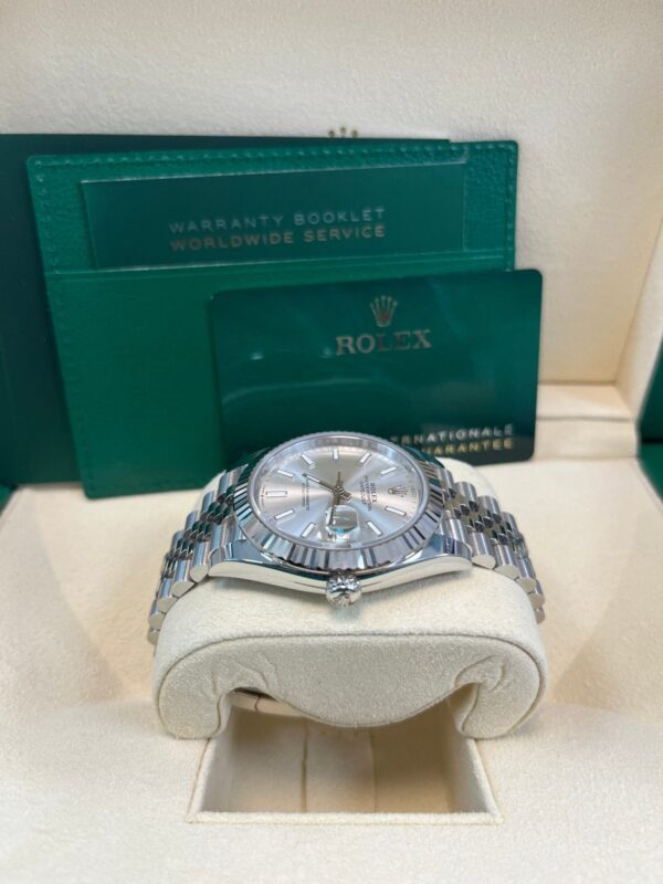 Rolex Datejust 41 White Gold and Steel Silver Index Fluted Bezel (Ref#126334) - Image 10
