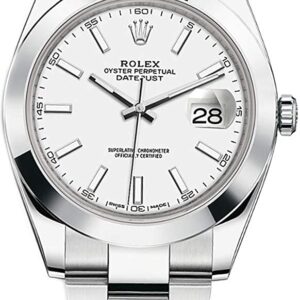 Rolex Datejust 41mm Oyster Bracelet Steel White Index Dial Reference # 126300