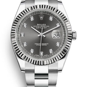 Rolex Datejust 41 18k White Gold & Steel/ Dark Rhodium Diamond Dial Oyster (Reference # 126334)