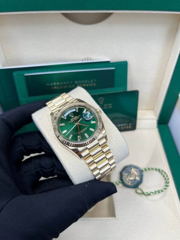 Rolex Day-Date 36 36mm NEW RELEASE 2024 Day-Date 36 GREEN BAGUETTE DIAL 128238 - Image 3