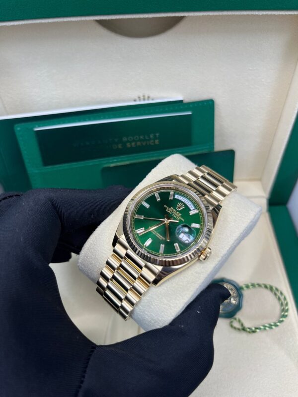 Rolex Day-Date 36 36mm NEW RELEASE 2024 Day-Date 36 GREEN BAGUETTE DIAL 128238 - Image 2
