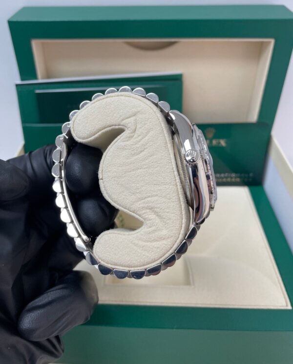 Rolex Day-Date 36/ Blue Ombre Dial/ Diamond Bezel/ White Gold President Bracelet (Ref # 128349RBR) - Image 9