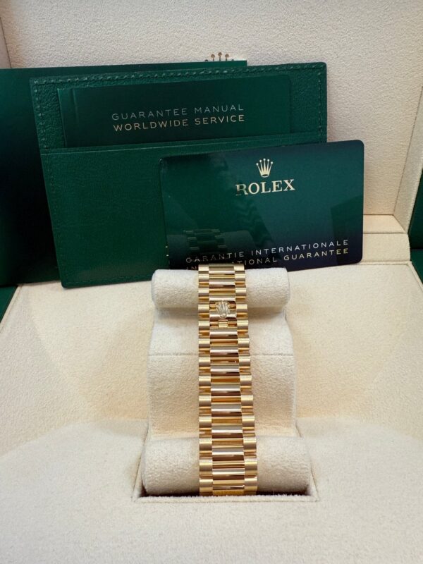 Rolex Day-Date 36 Watch Fluted Bezel Green Ombre´ Diamond Dial President Bracelet (Ref# 128238) - Image 2