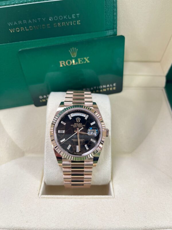 Rolex Day-Date 40 Fluted Bezel - Eisenkiesel Diamond Dial - President Bracelet 228235 - Image 3