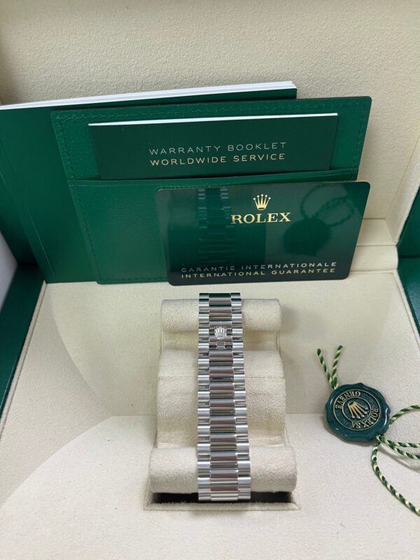 Rolex Day-Date 40 Platinum Day-Date 40 Watch - Fluted Bezel - Ice Blue Roman Dial President Bracelet 228236 - Image 14