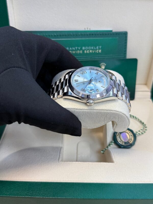 Rolex Day-Date 40 Platinum/ Ice-blue dial /President bracelet (Ref # 228206) - Image 11