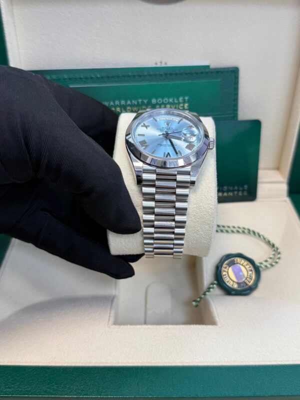 Rolex Day-Date 40 Platinum/ Ice-blue dial /President bracelet (Ref # 228206) - Image 3