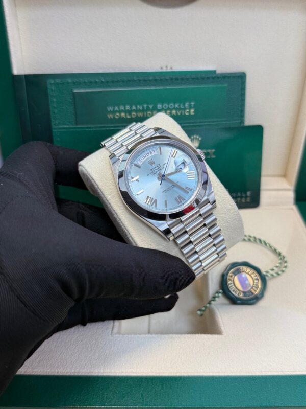 Rolex Day-Date 40 Platinum/ Ice-blue dial /President bracelet (Ref # 228206) - Image 7