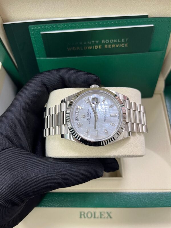 Rolex Day-Date 40 White Gold Mother of Pearl Diamond Dial 228239 - Image 11