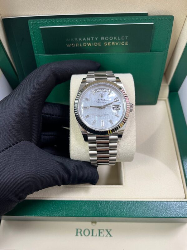 Rolex Day-Date 40 White Gold Mother of Pearl Diamond Dial 228239 - Image 3