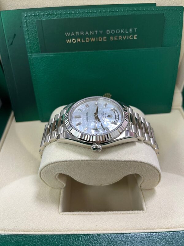 Rolex Day-Date 40 White Gold Mother of Pearl Diamond Dial 228239 - Image 6