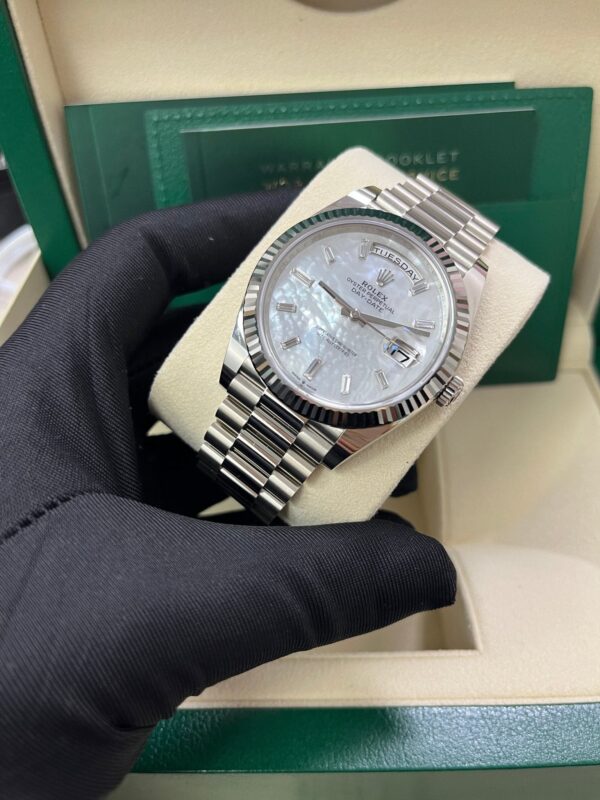 Rolex Day-Date 40 White Gold Mother of Pearl Diamond Dial 228239 - Image 7
