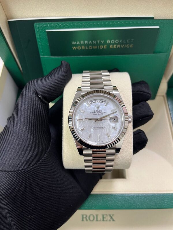 Rolex Day-Date 40 White Gold Mother of Pearl Diamond Dial 228239 - Image 2