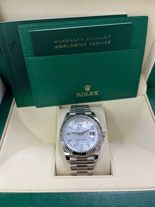 Rolex Day-Date 40 White Gold Mother of Pearl Diamond Dial 228239 - Image 4