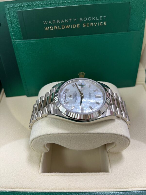 Rolex Day-Date 40 White Gold Mother of Pearl Diamond Dial 228239 - Image 5
