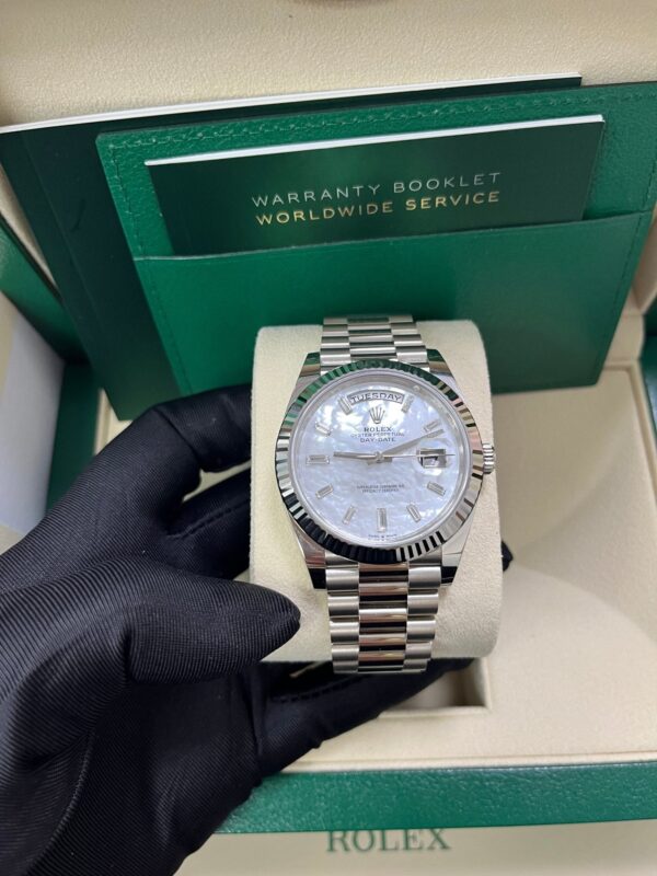 Rolex Day-Date 40 White Gold Mother of Pearl Diamond Dial 228239 - Image 10