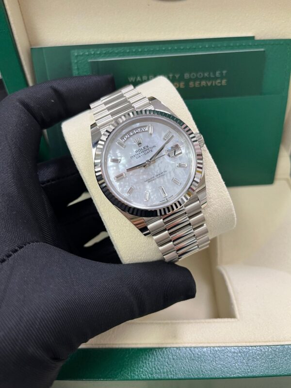 Rolex Day-Date 40 White Gold Mother of Pearl Diamond Dial 228239 - Image 8