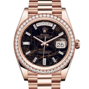 Rolex Day-date 40MM Everose Gold Eisenkiesel Diamond-set bezel and a President bracelet (Ref# 228345RBR)