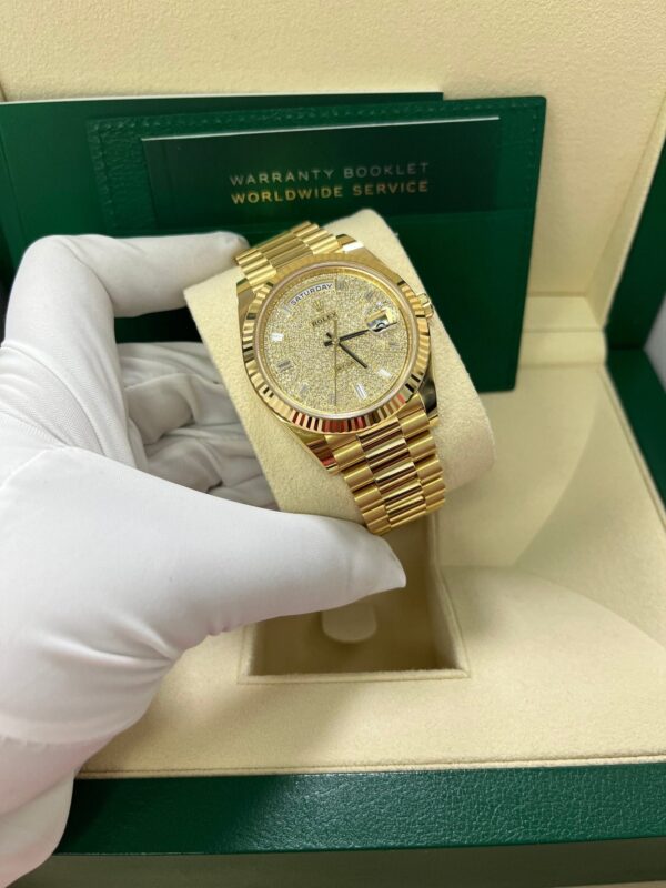 Rolex Day-Date 40mm Yellow Gold Pave Dial 228238 - Image 10
